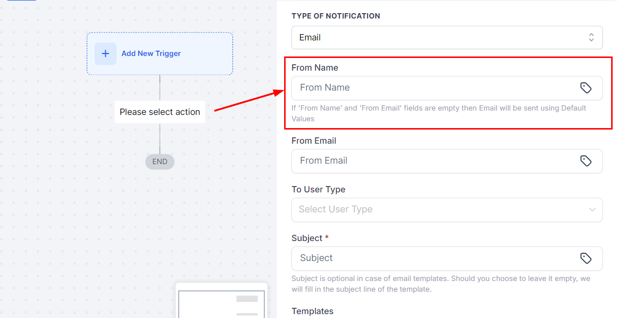 Send Internal Notification Action – figure 3