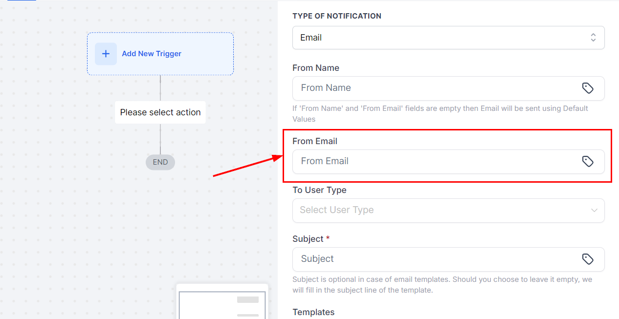 Send Internal Notification Action – figure 4