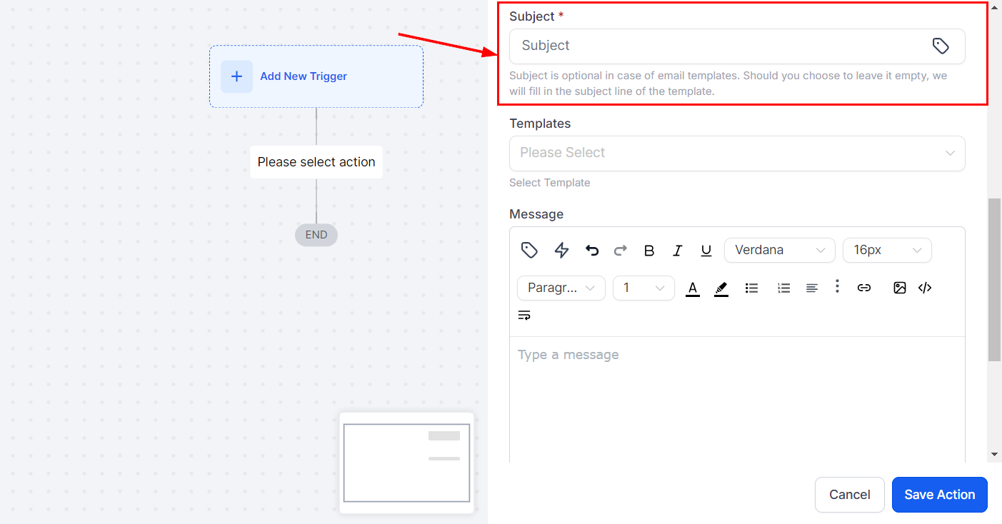 Send Internal Notification Action – figure 6