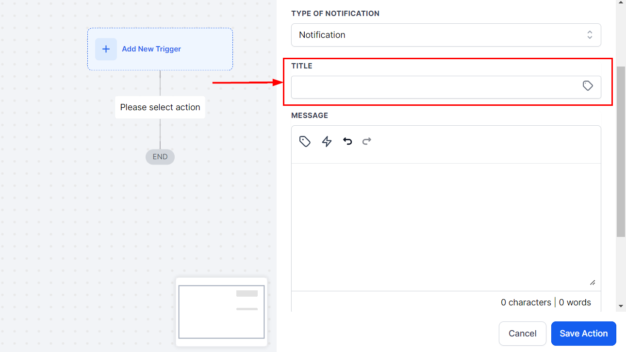 Send Internal Notification Action – figure 11