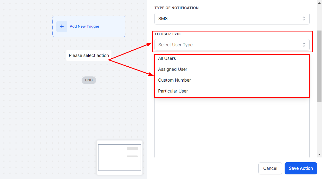 Send Internal Notification Action – figure 15