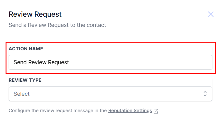 Send Review Request Action – figure 2