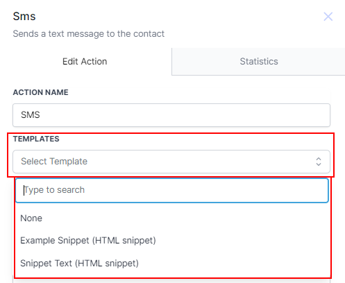 Send SMS Action – figure 2
