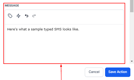 Send SMS Action – figure 3