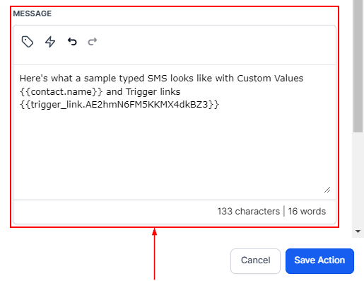 Send SMS Action – figure 4