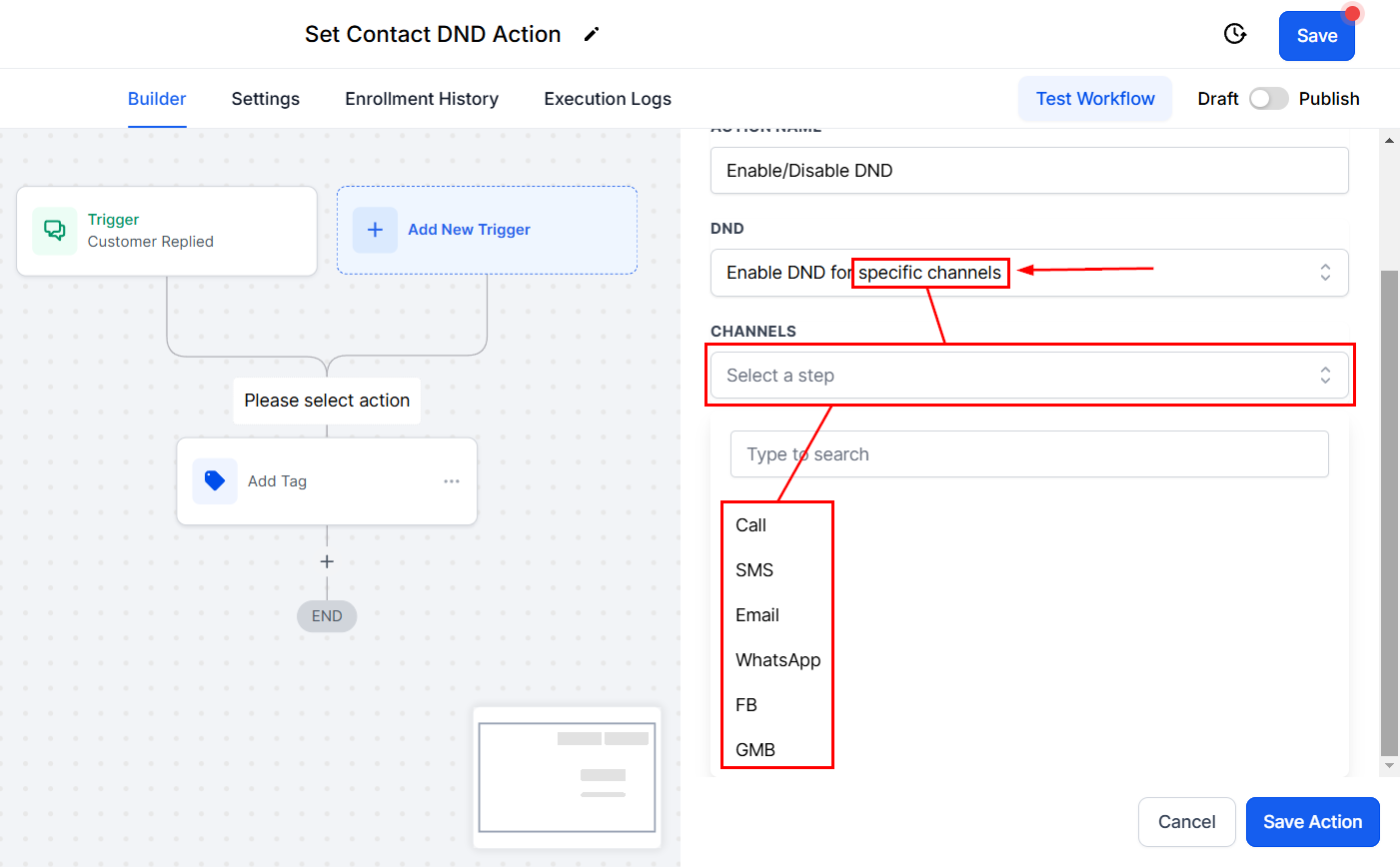 Set Contact DND Action – figure 5