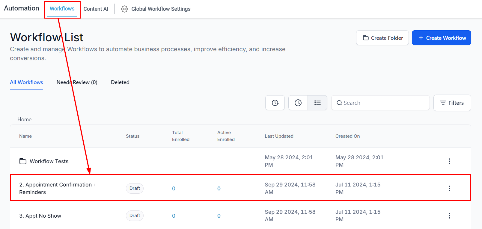 Settings in Workflow Builder – figure 1