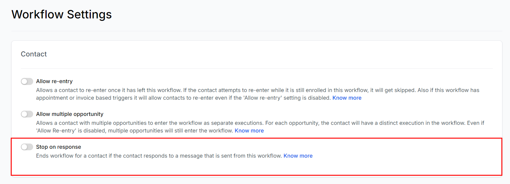 Settings in Workflow Builder – figure 5