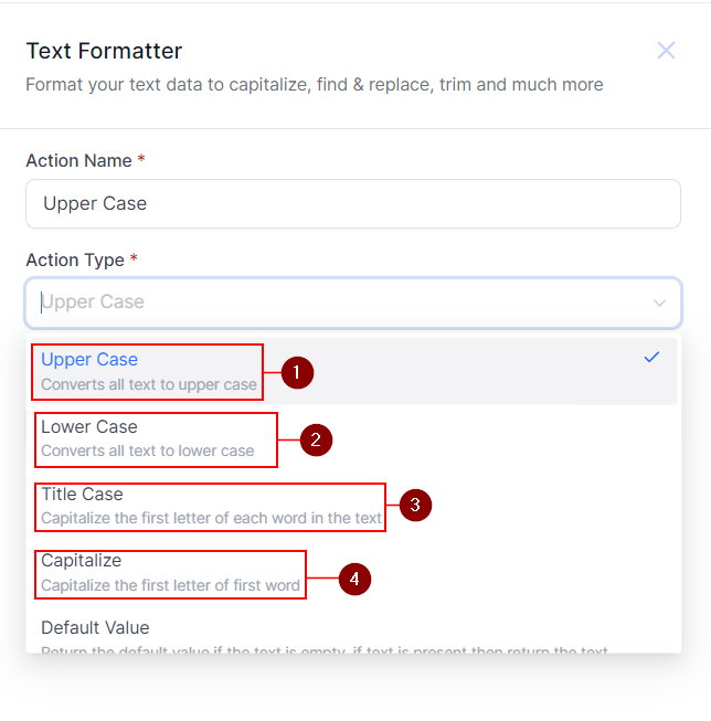 Text Formatter Action – figure 2