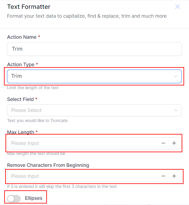 Text Formatter Action – figure 6