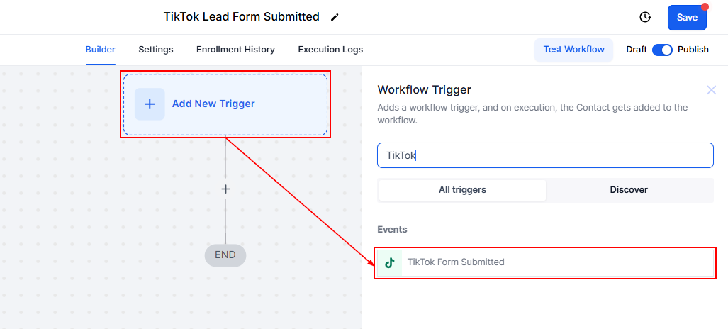 TikTok Lead Form Submitted Trigger – figure 1