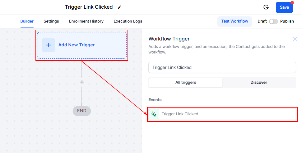 Trigger Link Clicked Trigger – figure 1
