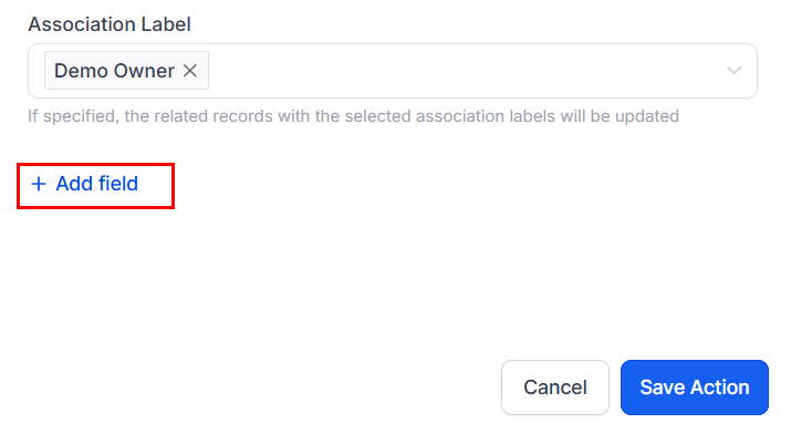 Update an Associated Record Action – figure 7