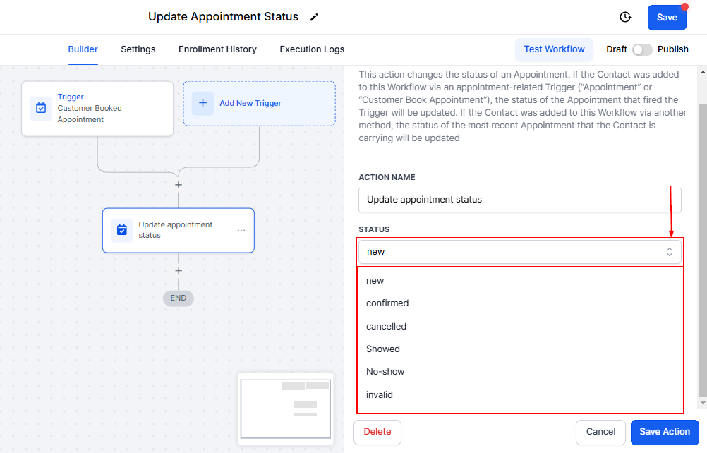 Update Appointment Status – figure 2