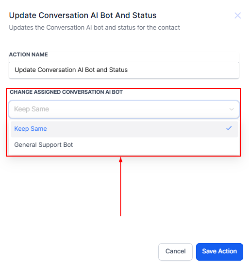 Update Conversation AI Bot and Status Action – figure 2