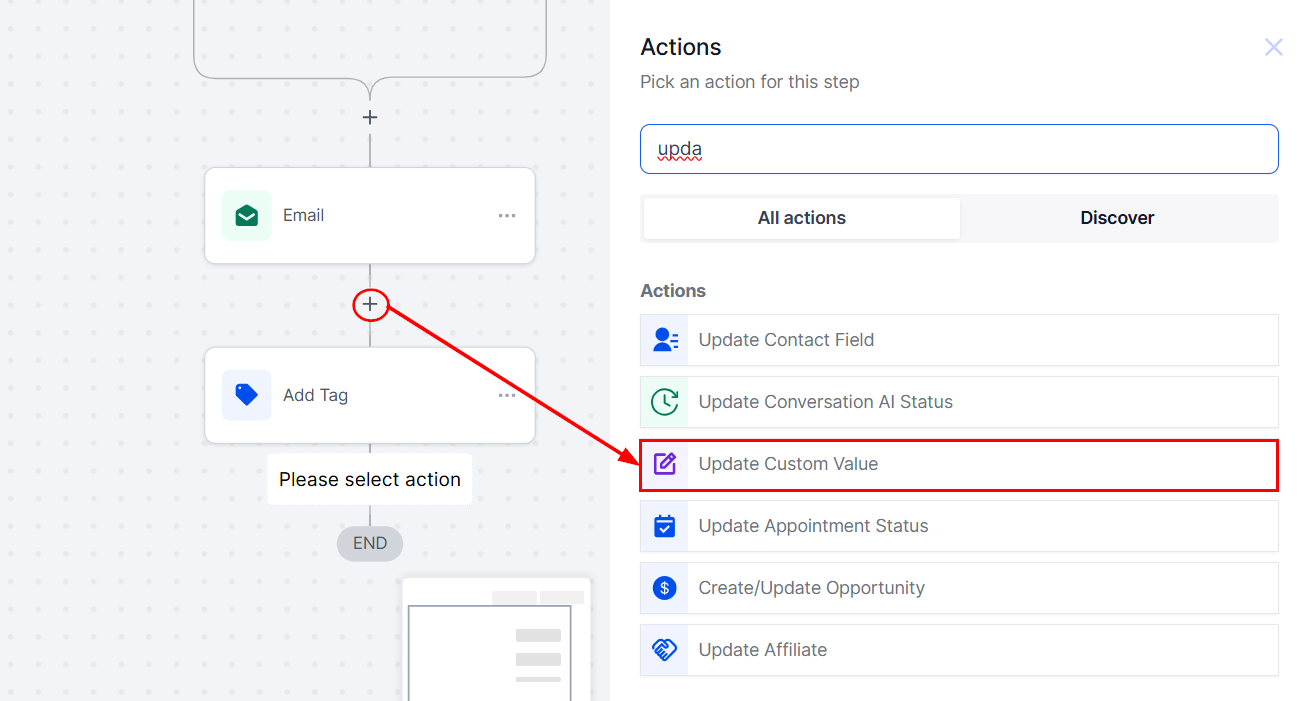 Update Custom Value Action – figure 2