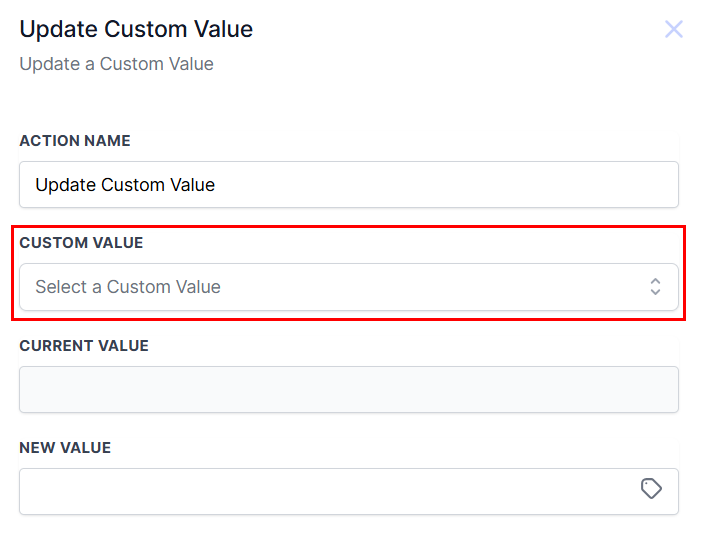 Update Custom Value Action – figure 4