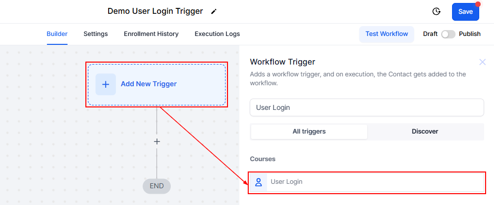 User Login Trigger – figure 1