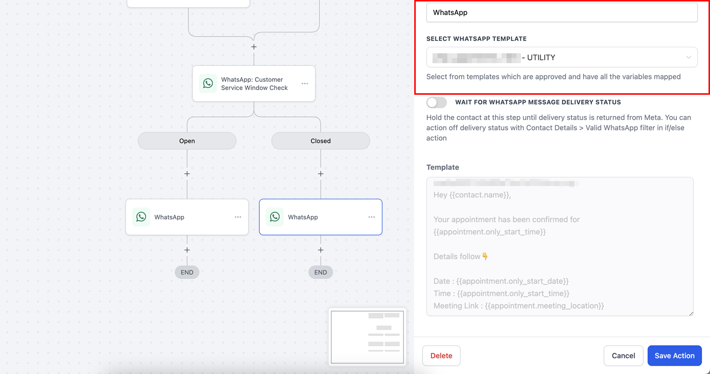 WhatsApp Customer Service Window Check Action – figure 7