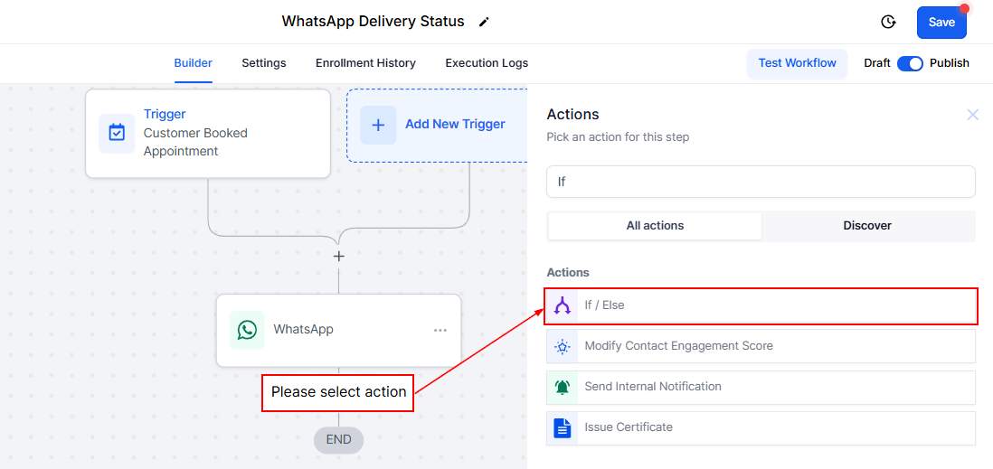 WhatsApp Delivery Status in Workflows – figure 3