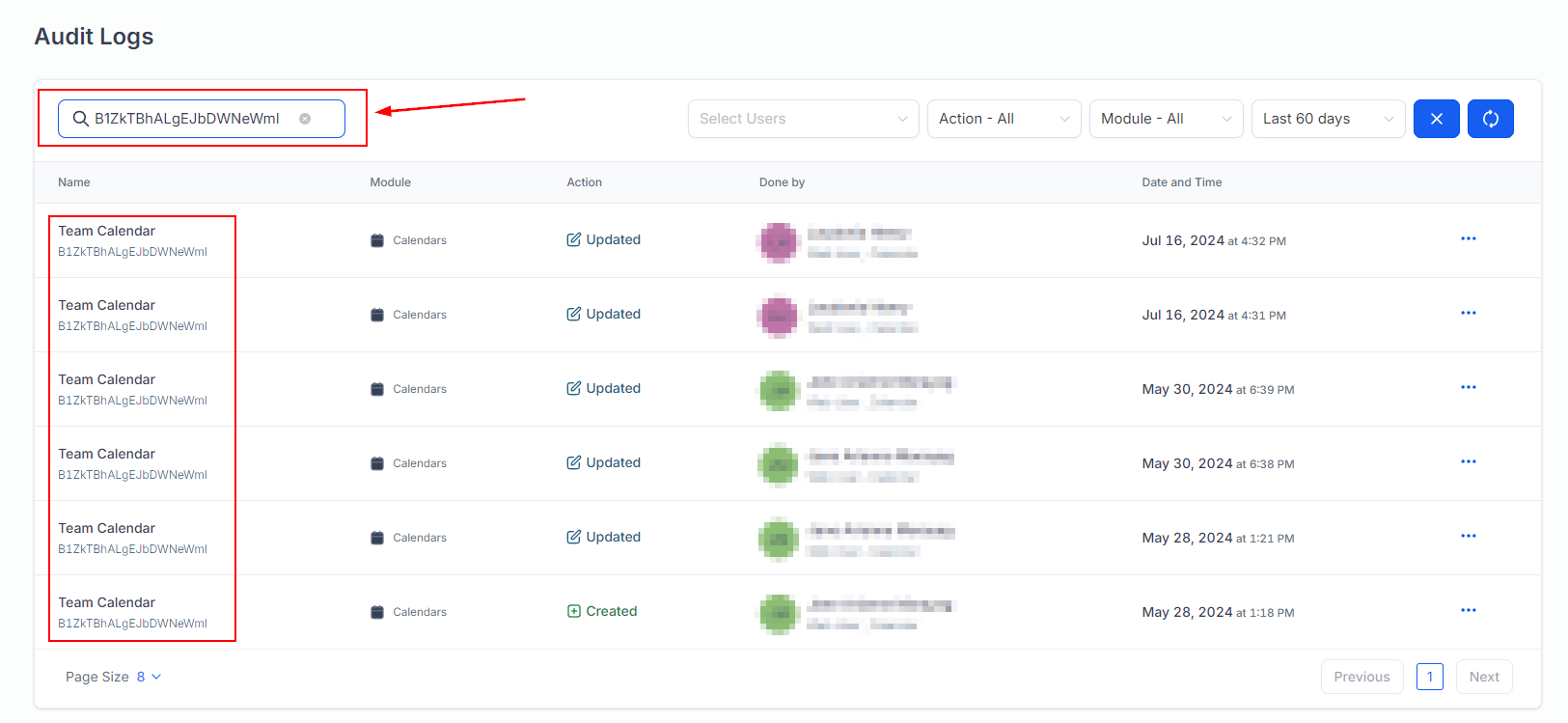 Audit Logs & Calendars – figure 4
