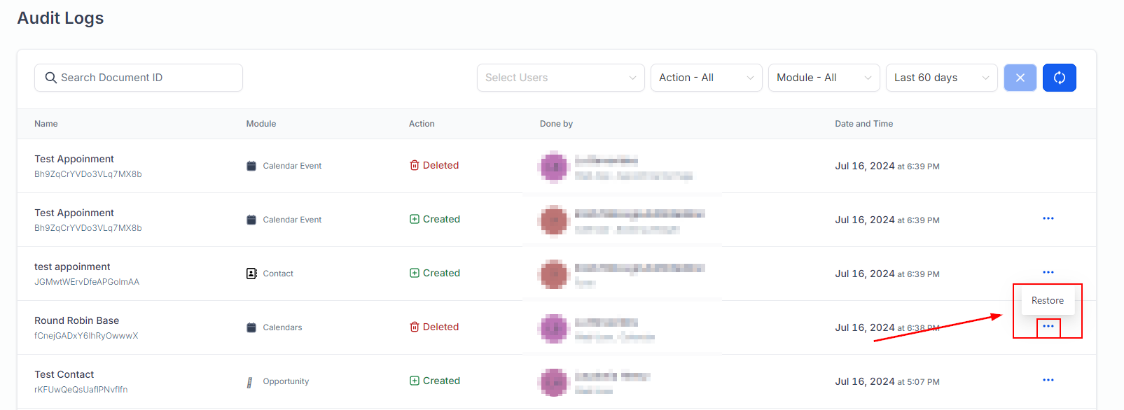 Audit Logs & Calendars – figure 5