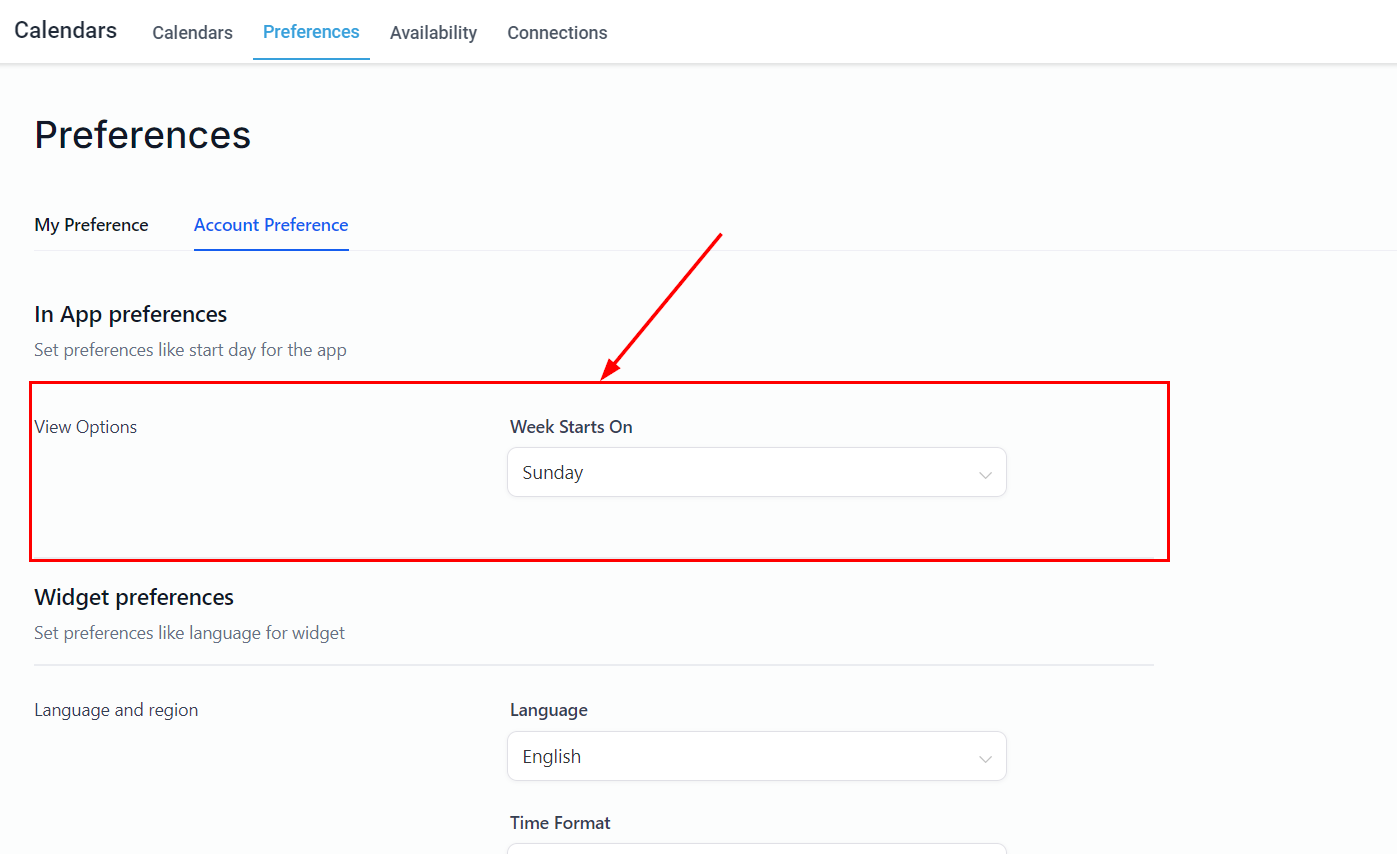 Calendar Preferences – figure 4