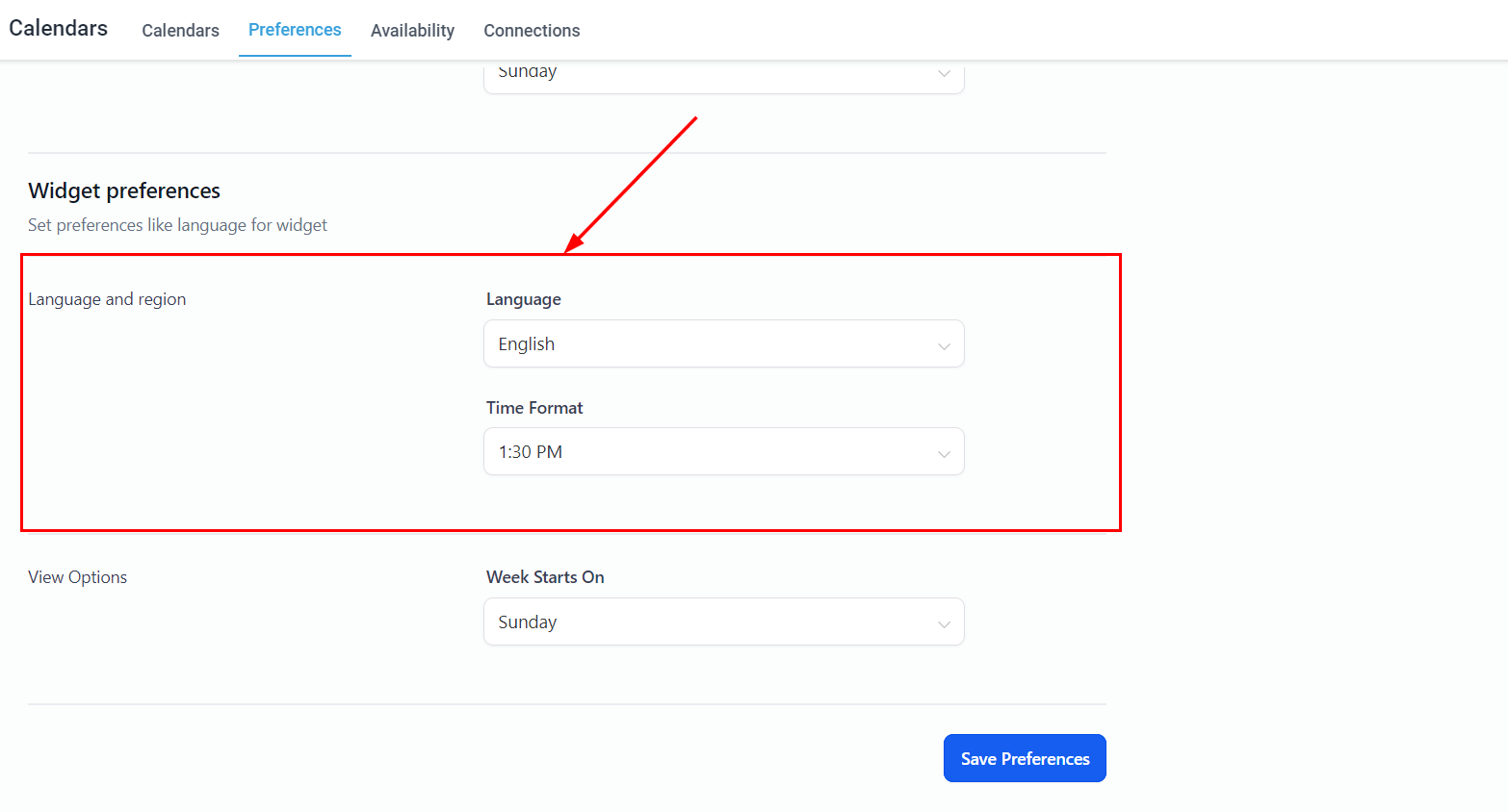Calendar Preferences – figure 5