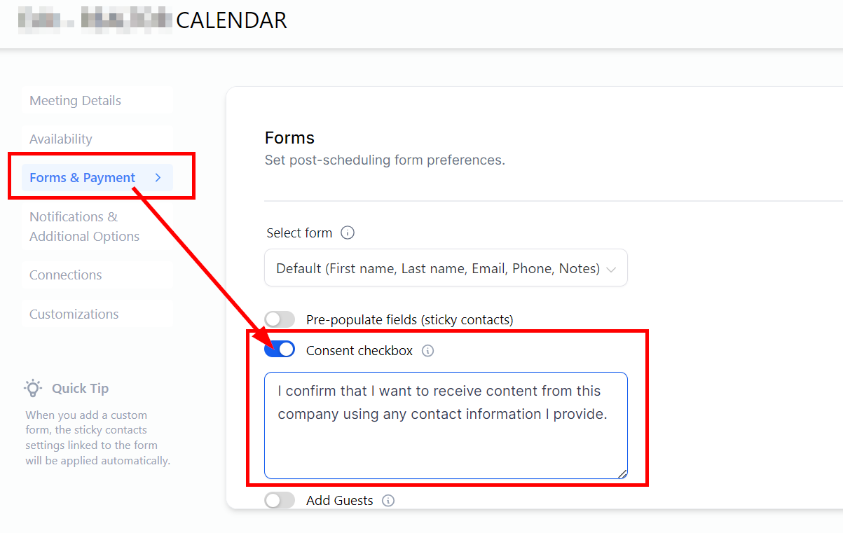 Consent Checkbox for A2P Compliance – figure 2