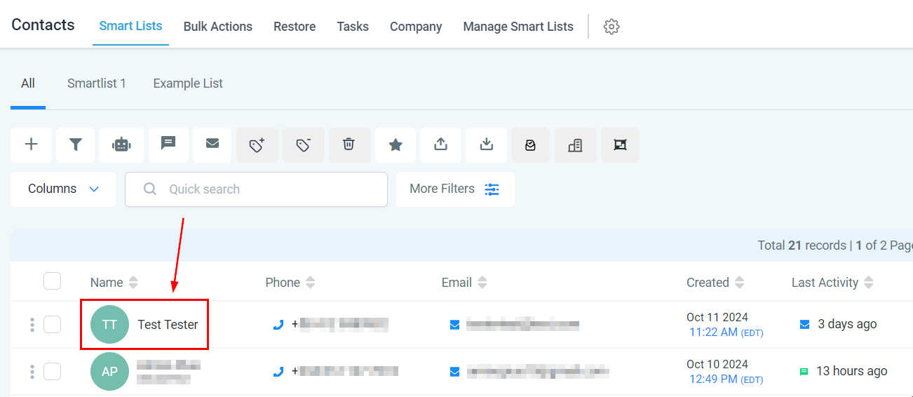 Find Appointments within a Contact – figure 2