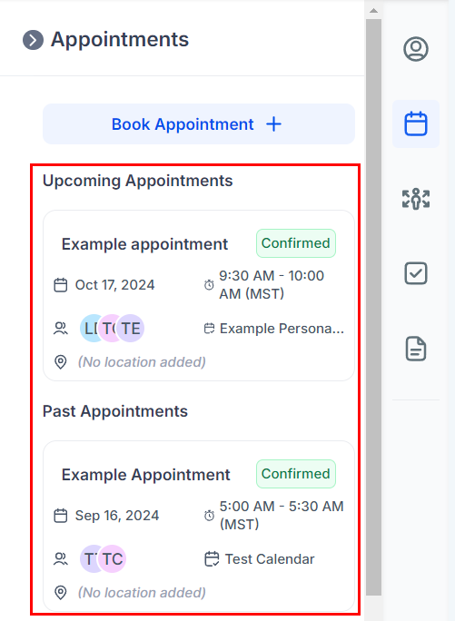 Find Appointments within a Contact – figure 8