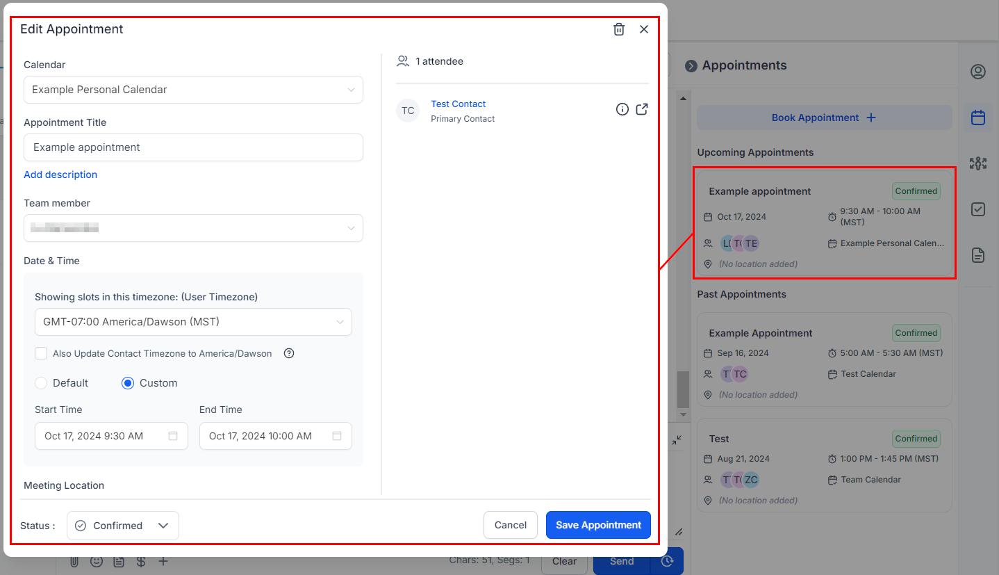 Find Appointments within a Contact – figure 9
