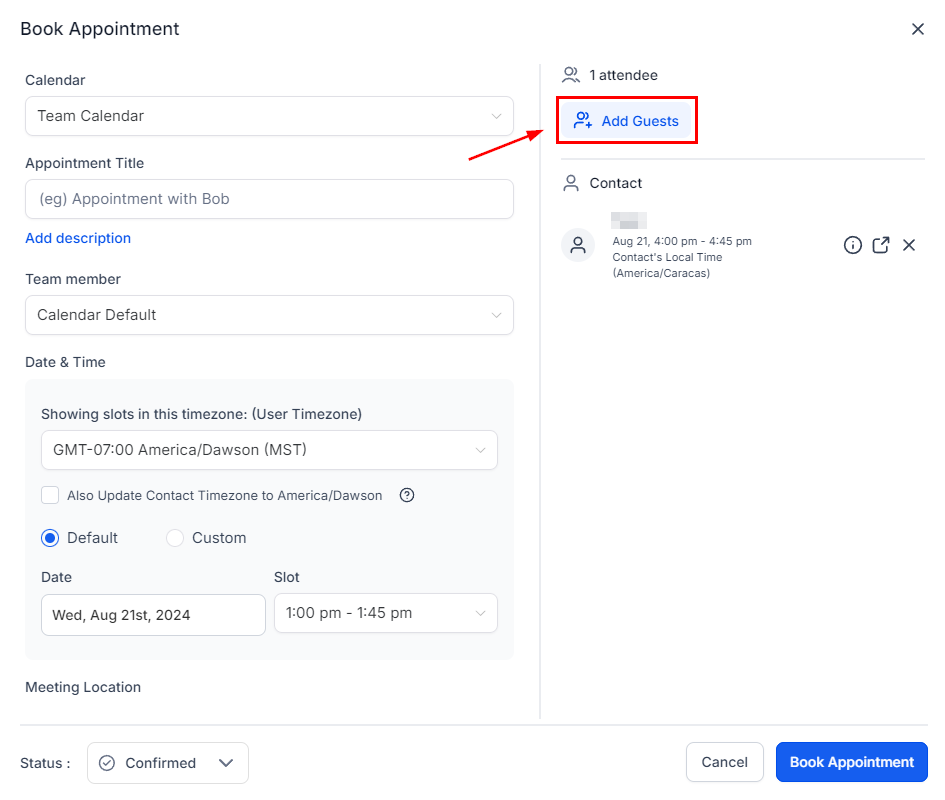 How to Add Guests to an Appointment – figure 8