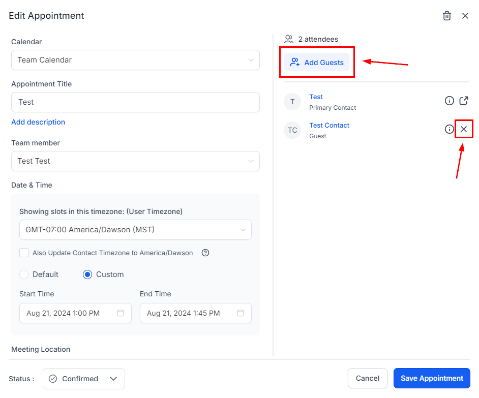 How to Add Guests to an Appointment – figure 12