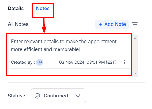 How to Add Notes to Appointments – figure 4