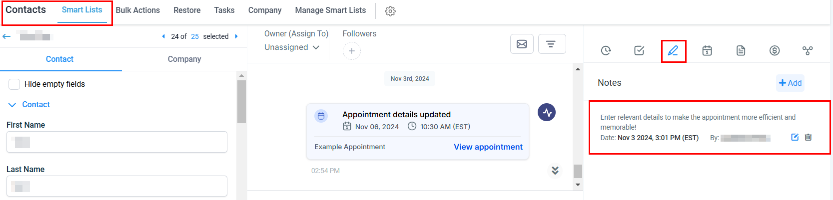 How to Add Notes to Appointments – figure 5
