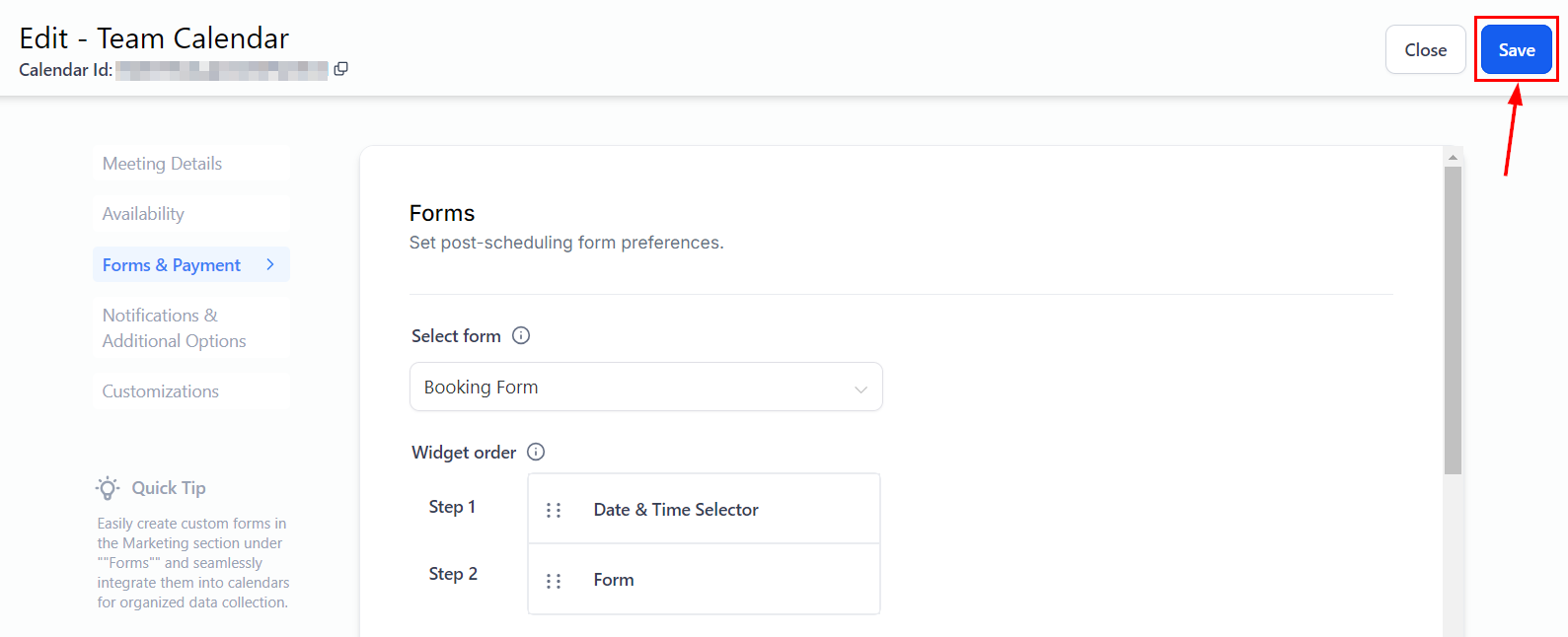 How to Connect a Custom Form to Your Calendar – figure 10