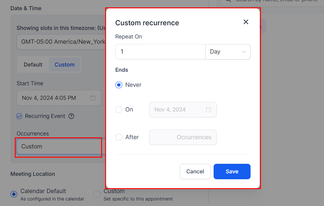 How to Create and Edit a Recurring Appointment – figure 5