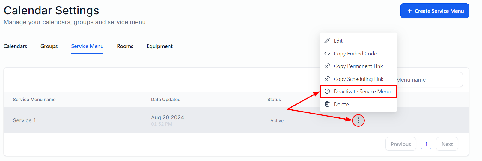 How to Disable a Service Menu – figure 2