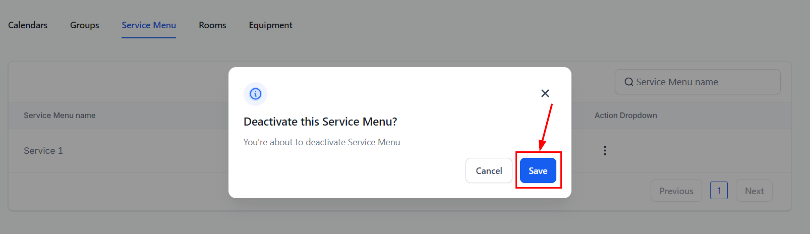 How to Disable a Service Menu – figure 3
