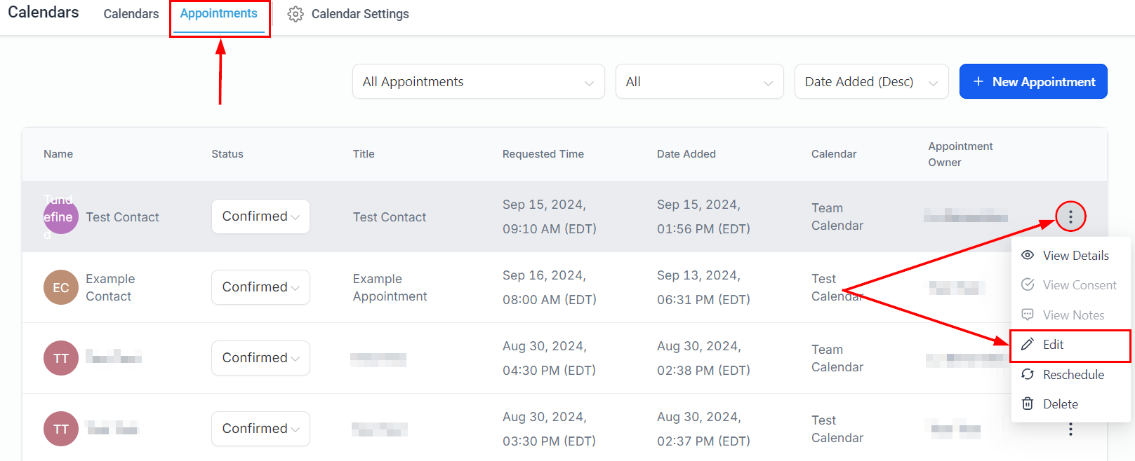 How To Edit An Appointment – figure 4