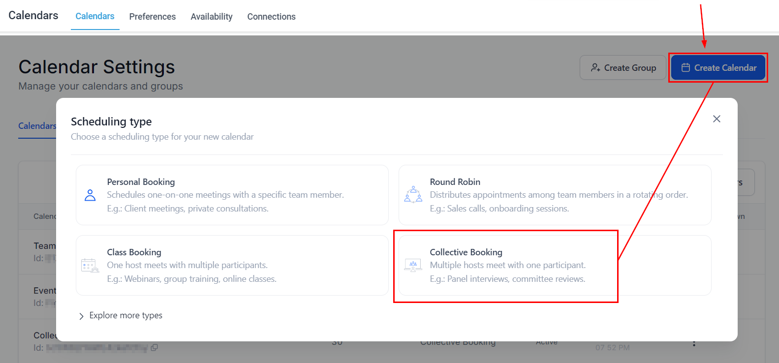 How to use Collective Bookings in Calendars – figure 2