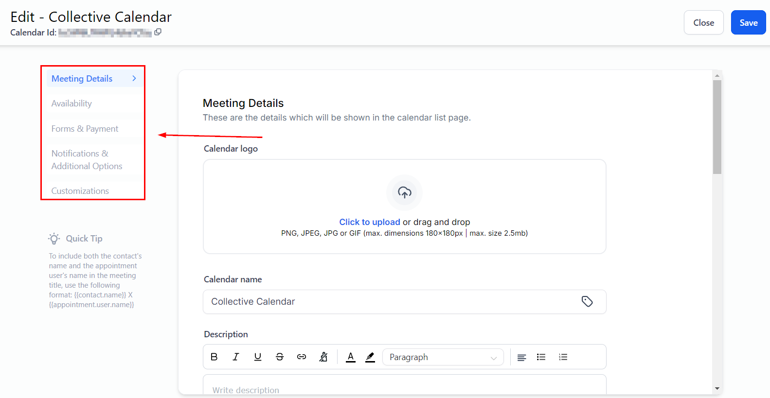 How to use Collective Bookings in Calendars – figure 6