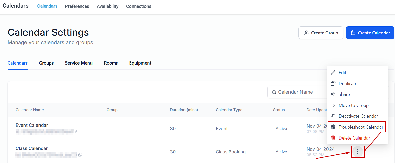 How to Use the Troubleshooting Tool in Calendars – figure 2