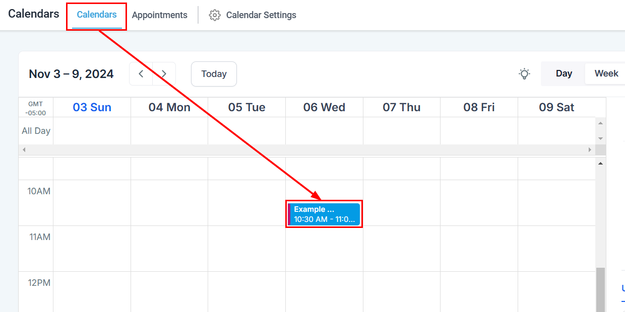 Viewing Appointments in Calendar – figure 1