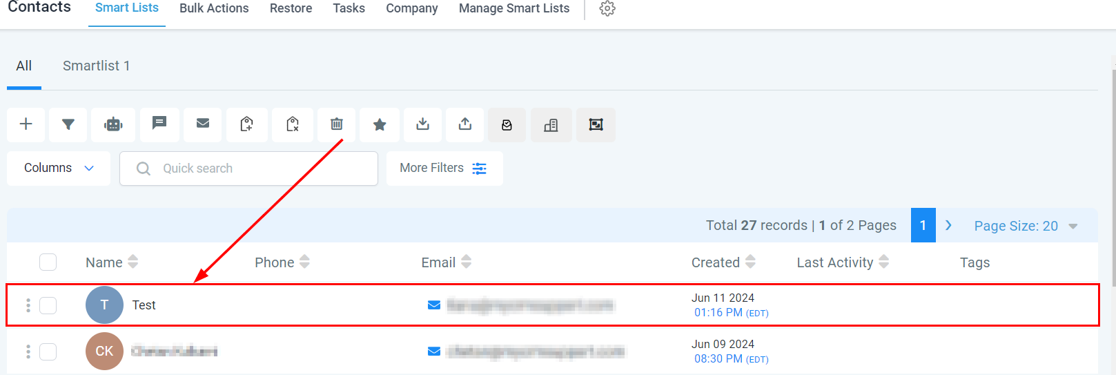 Adding Additional Email Addresses to a Contact – figure 2