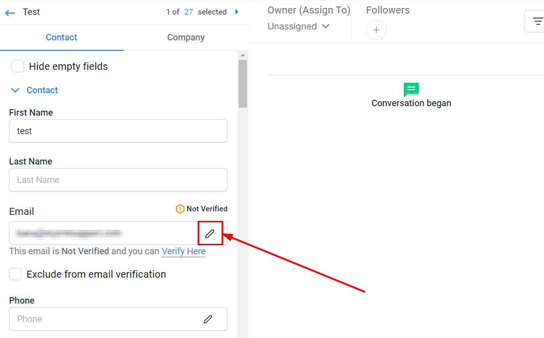 Adding Additional Email Addresses to a Contact – figure 3