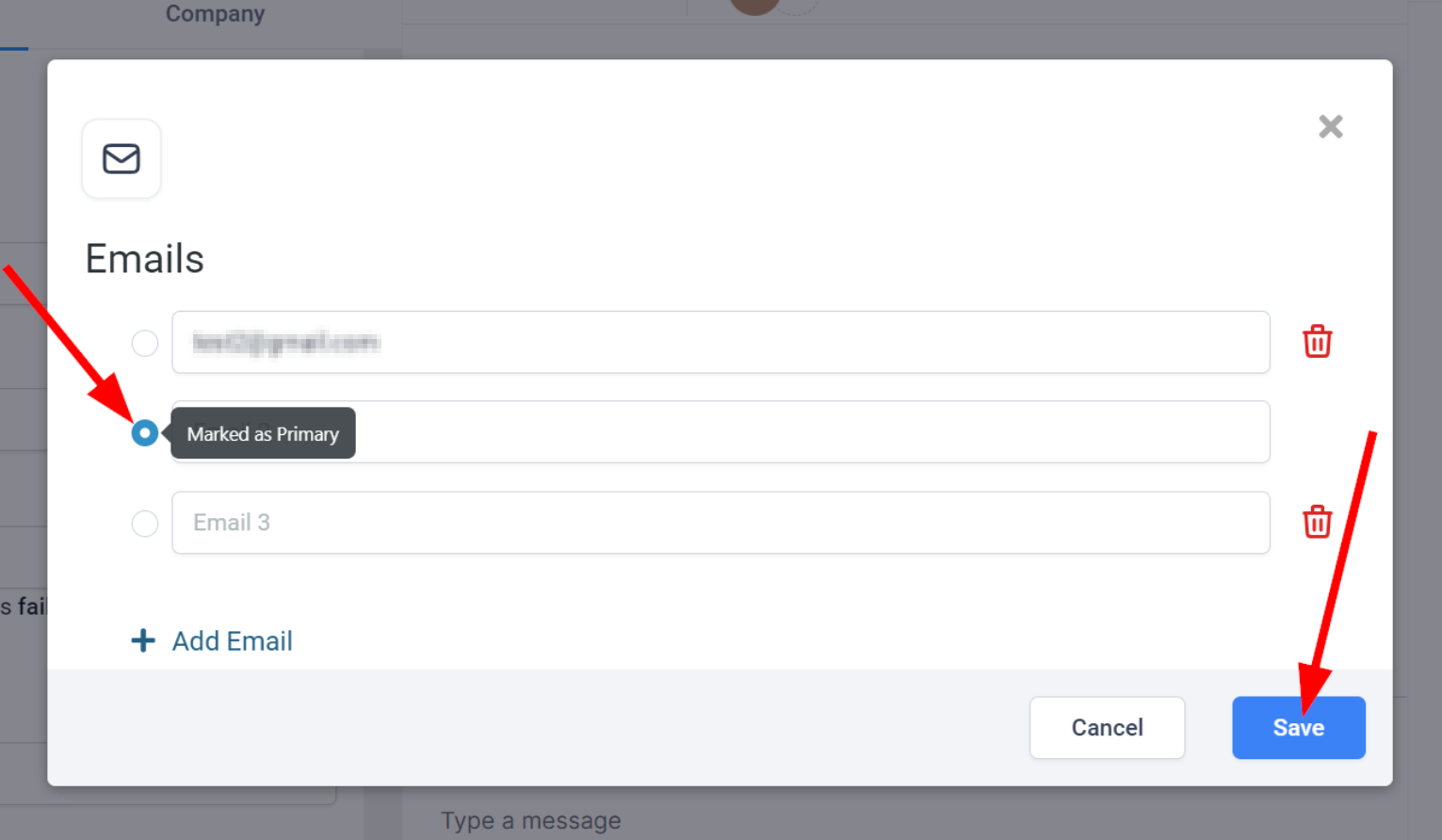 Adding Additional Email Addresses to a Contact – figure 5