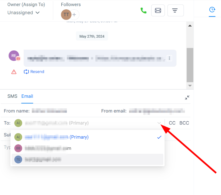 Adding Additional Email Addresses to a Contact – figure 6