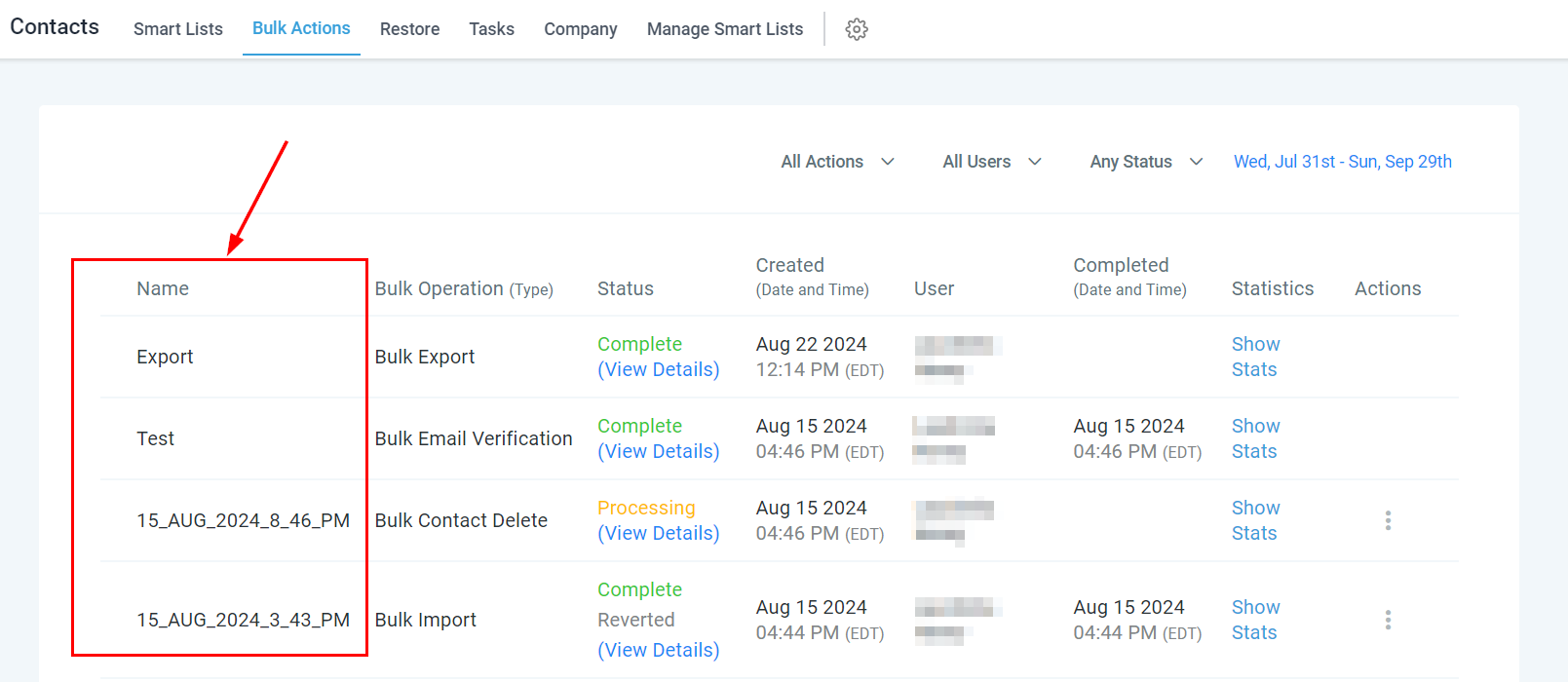 Bulk Actions - Overview – figure 6